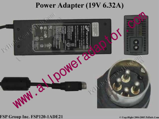 FSP Group Inc FSP120-1ADE21 AC Adapter- Laptop 19V 6.32A, 4-Pin, 2-Prong