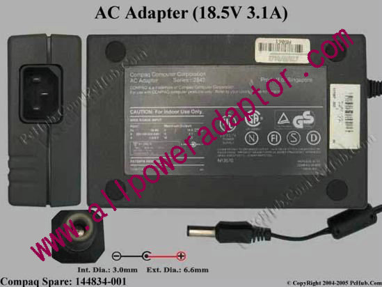 Compaq Common Item (Compaq) AC Adapter- Laptop 144834-001