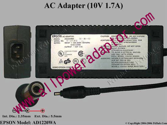 Epson Other Item AC Adapter- Laptop AD1220WA
