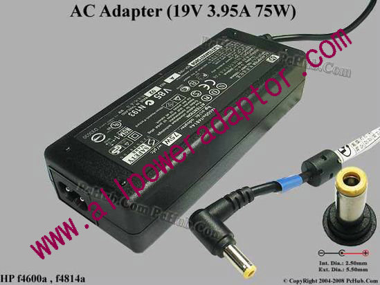 HP AC Adapter- Laptop 19V 3.95A, 5.5/2.5mm, 2-Prong