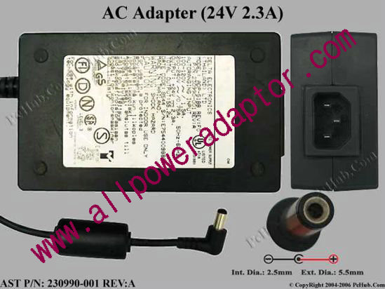 AST Common Item (AST) AC Adapter- Laptop 24V 2.3A, 5.5/2.5mm, C14