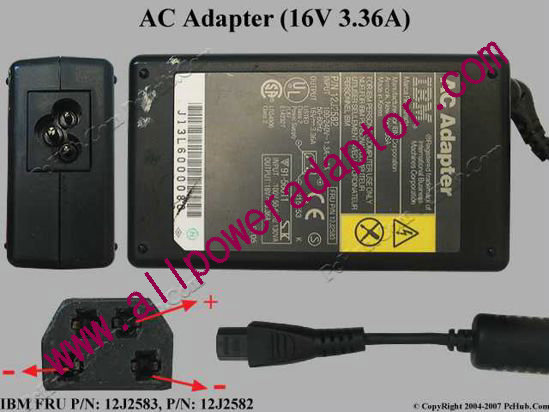 IBM Thinkpad Series AC Adapter- Laptop 12J2583, 16V 3.36A, 4-pin