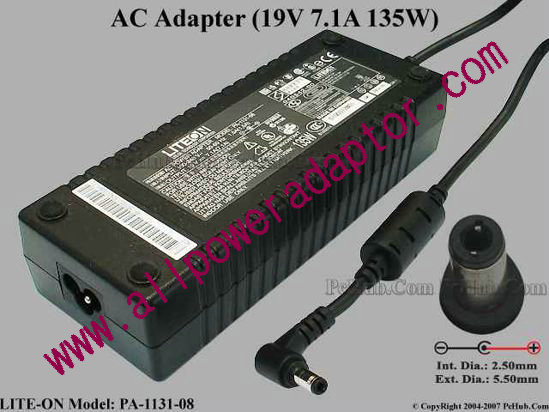 LITE-ON PA-1131-08 AC Adapter 19V 7.1A, 5.5/2.5mm, 3-Prong