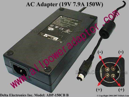 Delta Electronics ADP-150CB B AC Adapter- Laptop 19V 7.9A, 4-Pin P1