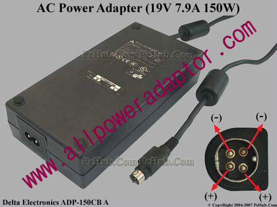 Delta Electronics ADP-150CB A AC Adapter- Laptop 19V 7.9A, 4-Pin P1