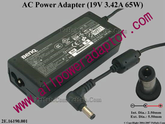 BenQ Common Item (BenQ) AC Adapter- Laptop 19V 3.42A, 5.5/2.5mm, 3-Prong