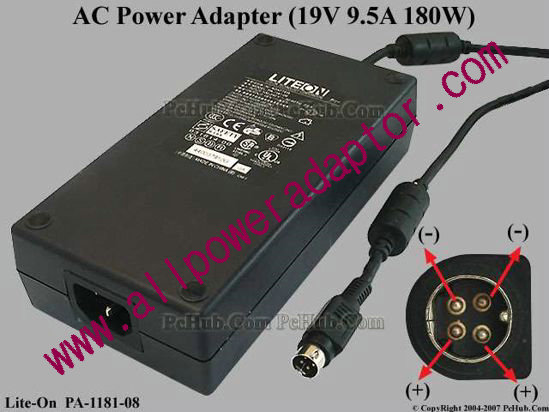 LITE-ON PA-1181-08 AC Adapter 19V 9.5A, 4-Pin P1