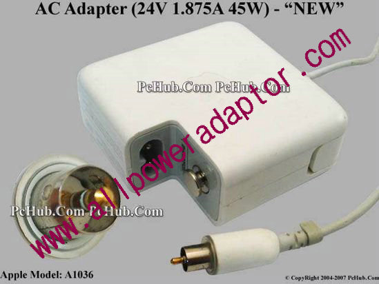 Apple Common Item (Apple) AC Adapter- Laptop A1036, 24V 1.875A, NEW