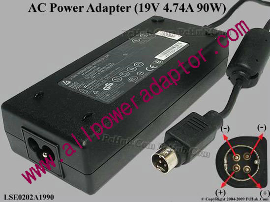 Li Shin LSE0202A1990 AC Adapter 19V 4.74A, 4-Pin P1