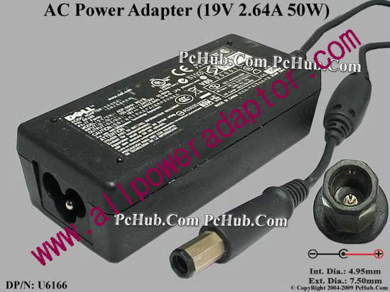 Dell Common Item (Dell) AC Adapter- Laptop 19V 2.64A, 7.4/5.0mm With Pin, 3-Prong