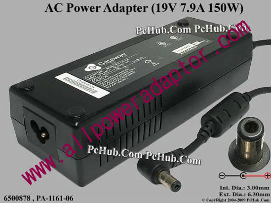 Gateway Common Item (Gateway) AC Adapter- Laptop 19V 7.9A, 6.3/3.0mm, 3-Prong