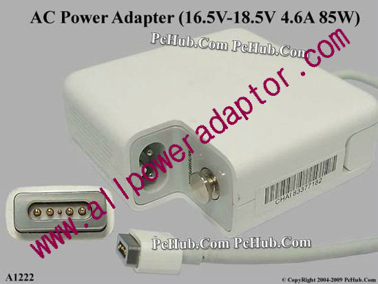 Apple Common Item (Apple) AC Adapter- Laptop A1222, 16.5V-18.5V 4.6A 85W