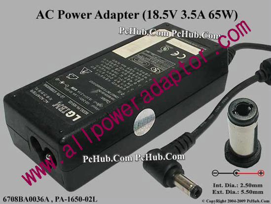 LG AC Adapter- Laptop 18.5V 3.5A, 5.5/2.5mm 12mm, 3-Prong