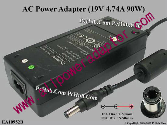 Other Brands 2-power AC Adapter 19V 4.74A, 5.5/2.5mm, 2-Prong