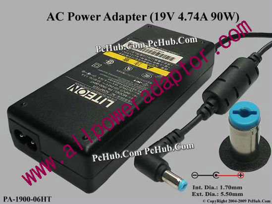 LITE-ON PA-1900-06HT AC Adapter 19V 4.74A, 5.5/1.7mm, 2-Prong