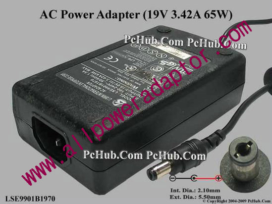 Li Shin LSE9901B1970 AC Adapter 19V 3.42A, 5.5/2.1mm, C14