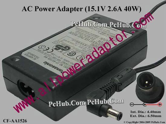Panasonic AC Adapter CF-AA1526, 15.1V 2.6A, Tip E