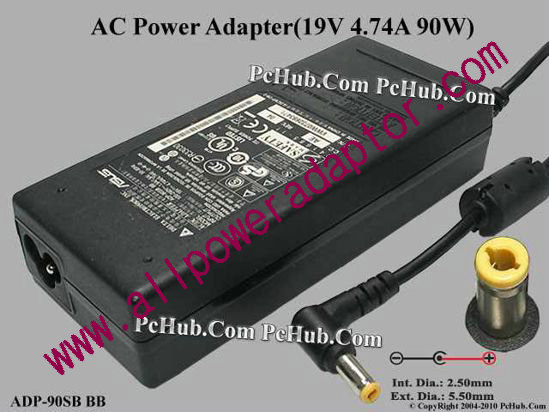 ASUS Common Item (Asus) AC Adapter- Laptop 19V 4.74A, 5.5/2.5mm 12mm, 3-Prong