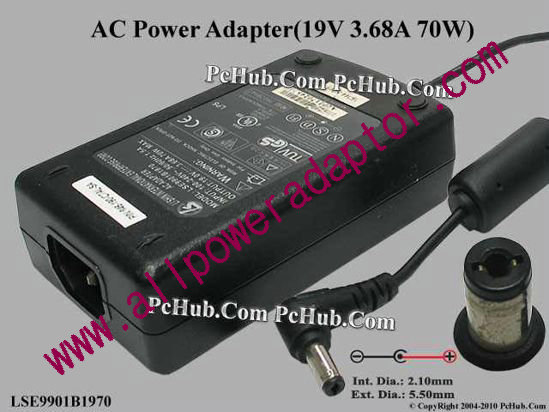 Li Shin LSE9901B1970 AC Adapter 19V 3.68A, Tip-B, (IEC C14)