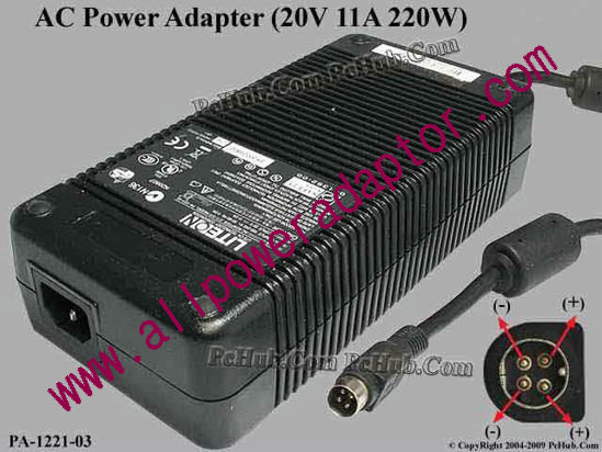LITE-ON PA-1221-03 AC Adapter - NEW Original 20V 11A, 4-Pin, P1