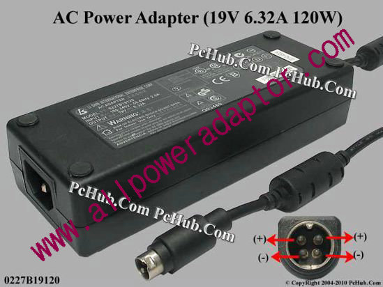 Li Shin 0227B19120 AC Adapter 19V 6.32A, 4-Pin P1