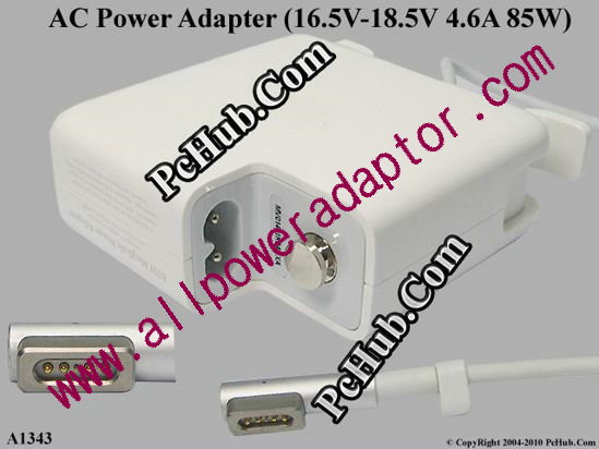 Apple Common Item (Apple) AC Adapter- Laptop A1343, 16.5V-18.5V 4.6A 85W