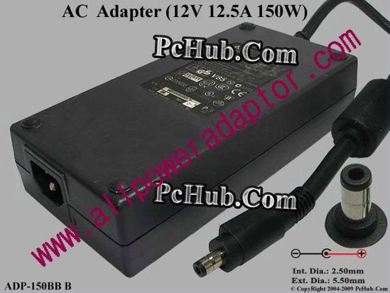 Delta Electronics ADP-150BB B AC Adapter- Laptop 12V 12.5A, 5.5/2.5mm, C14