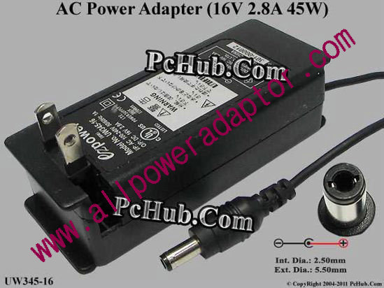 Other Brands ezPower AC Adapter 13V-19V UW345-16, Tip-C, 2-pin US