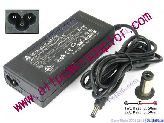 Delta Electronics ADP-90AB AC Adapter- Laptop 19V 4.74A, 5.5/2.5mm, 3-Prong