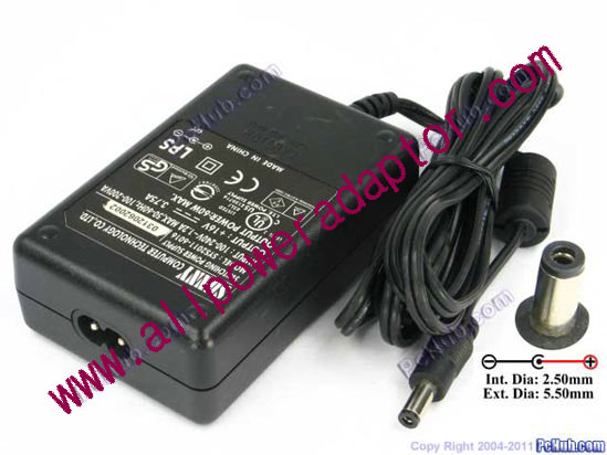 Other Brands Sunny Computer AC Adapter 16V 3.75A, 5.5/2.5mm, 2 Prong
