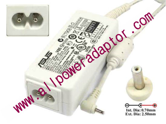 ASUS Common Item (Asus) AC Adapter- Laptop 19V 2.1A, 2.5/0.7mm 2-Prong, White