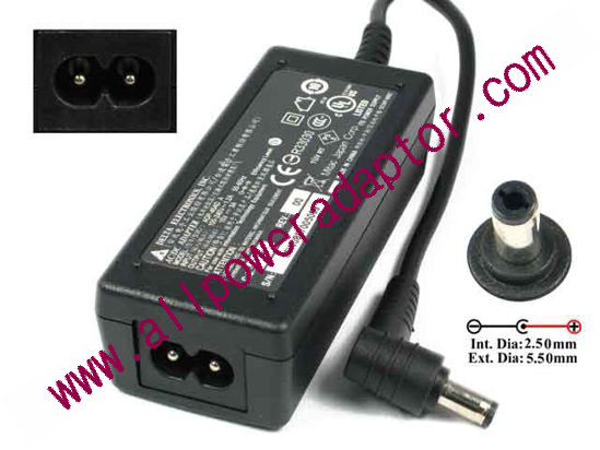 Delta Electronics ADP-45AD AC Adapter- Laptop 15V 3A, 5.5/2.5mm, 2-Prong