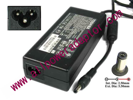 Toshiba AC Adapter 19V 6.32A, 5.5/2.5mm, 3-Prong