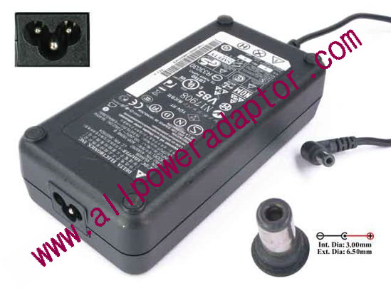 Delta Electronics ADP-150NB B AC Adapter- Laptop 19.5V 6.66A, 6.3/3.0mm, 3-Prong