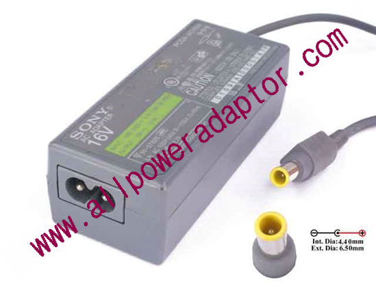Sony Vaio Parts AC Adapter PCGA-AC16V4, 16V 2.7A , Tip E, 2-prong