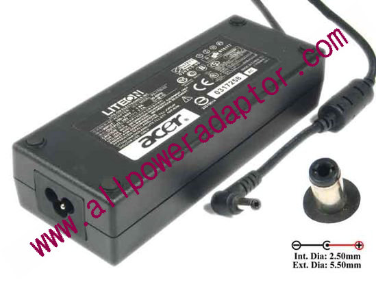 LITE-ON PA-1700-02 AC Adapter 19V 7.1A, 5.5/2.5mm, 3-Prong