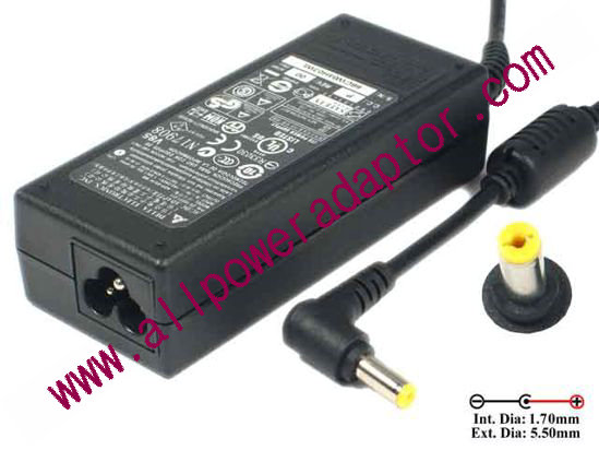 Delta Electronics ADP-65JH BB AC Adapter- Laptop 19V 3.42A, 5.5/1.7mm, 3-Prong, NEW