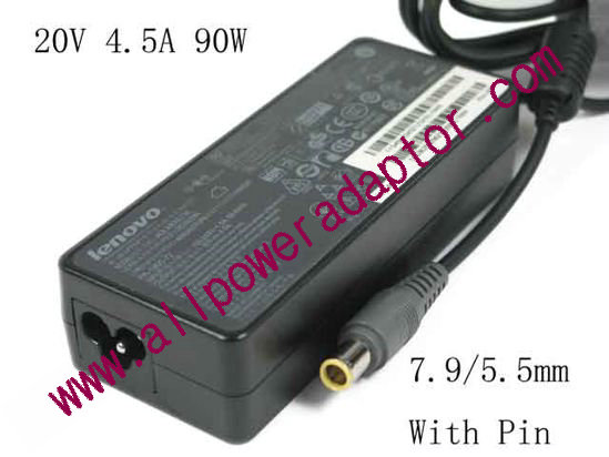 IBM Thinkpad T61 Series AC Adapter - NEW Original 20V 4.5A, 7.9/5.5mm With Pin, 3 Prong, New
