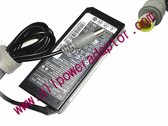 IBM Thinkpad T60 Series AC Adapter - NEW Original 20V 4.5A, 7.9/5.5mm With Pin, 3-Prong, New - Click Image to Close