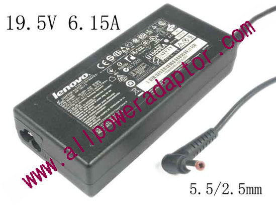 Lenovo IdeaPad Y470 AC Adapter - NEW Original 19.5V 6.15A, 5.5/2.5mm, 3 Prong, New