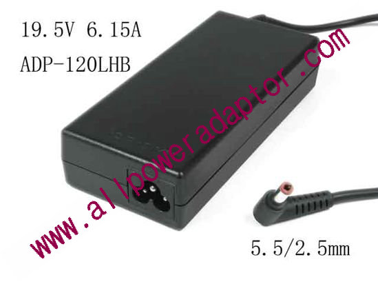Lenovo IdeaPad Y580 AC Adapter - NEW Original 19.5V 6.15A 120W, Barrel 5.5/2.5mm, 3 Prong