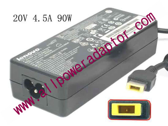 Lenovo ThinkPad X1 Carbon AC Adapter - NEW Original 20V 4.5A, Rectangular Tip, 3 Prong, New