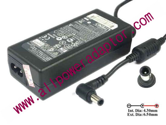 LITE-ON PA-1650-65 AC Adapter 19V 3.42A, 6.5/4.3mm With Pin, 2-Prong