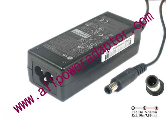LG AC Adapter- Laptop 19V 1.3A 23W,Barrel 7.9/5.5mm With Pin, 3-prong