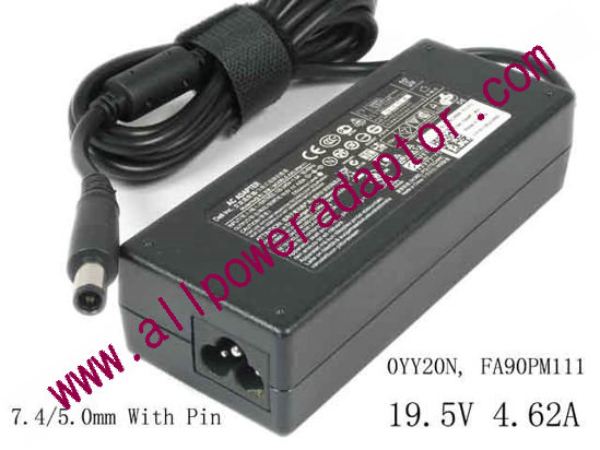 Dell Inspiron 14R (N4110) AC Adapter - NEW Original 19.5V 4.62A, 7.4/5.0mm With Pin, 3-Prong, New