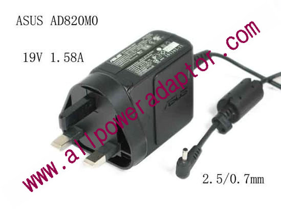 ASUS Eee PC 1015P AC Adapter - NEW Original 19V 1.58A 2.5/0.7mm, UK 3 Prong, Black, New