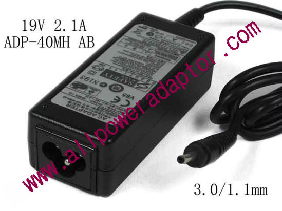 Samsung Laptop NP900X4D ( 900X4D ) AC Adapter - NEW Original 19V 2.1A, 3.0/1.1mm, 3-Prong, New