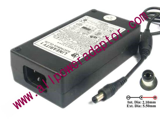 Linearity LAD6019AB4 AC Adapter - NEW Original 12V 4A, 5.5/2.1mm, C14, New - Click Image to Close