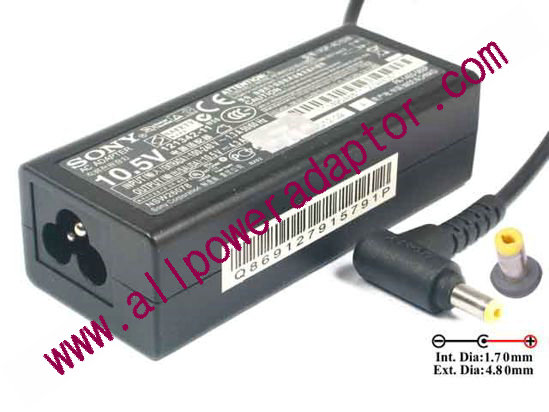 Sony Vaio Duo 11 AC Adapter - NEW Original 10.5V 4.3A, 4.8/1/.7mm, 3-Prong, New - Click Image to Close