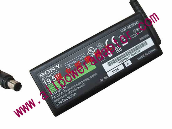 Sony Vaio VPC-W127 AC Adapter - NEW Original 19.5V 2A, 7.4/5.0mm, 2-Prong, New